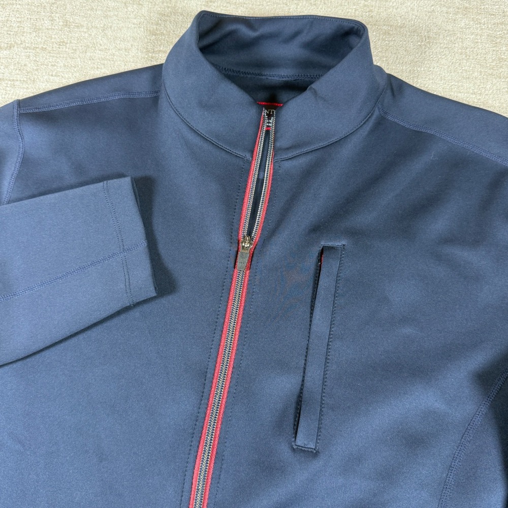 NEW UNTUCKit Dashwood Jacket Mens L Navy Blue Full Zip Stretch L/S Performance
